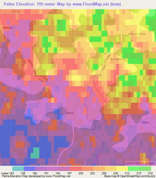 Paltre,Estonia Elevation Map