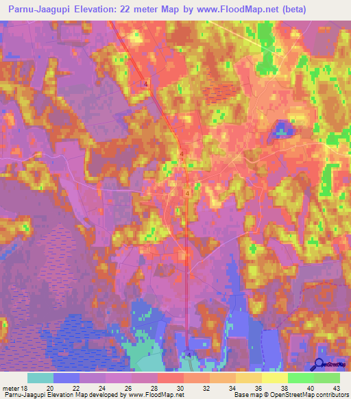 Parnu-Jaagupi,Estonia Elevation Map