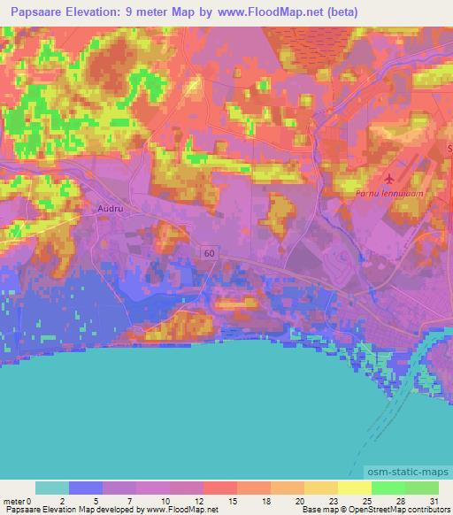 Papsaare,Estonia Elevation Map