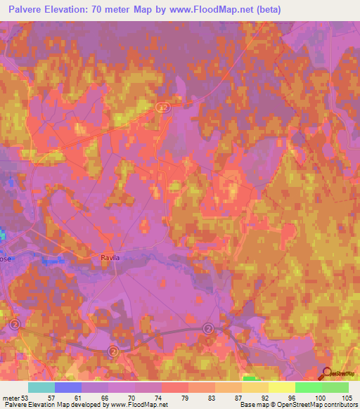 Palvere,Estonia Elevation Map