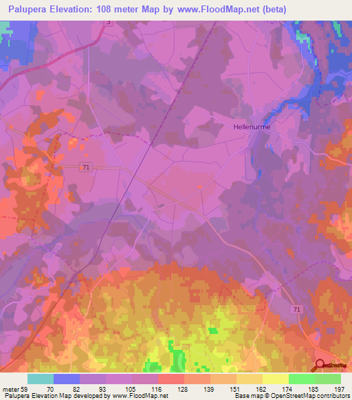Palupera,Estonia Elevation Map