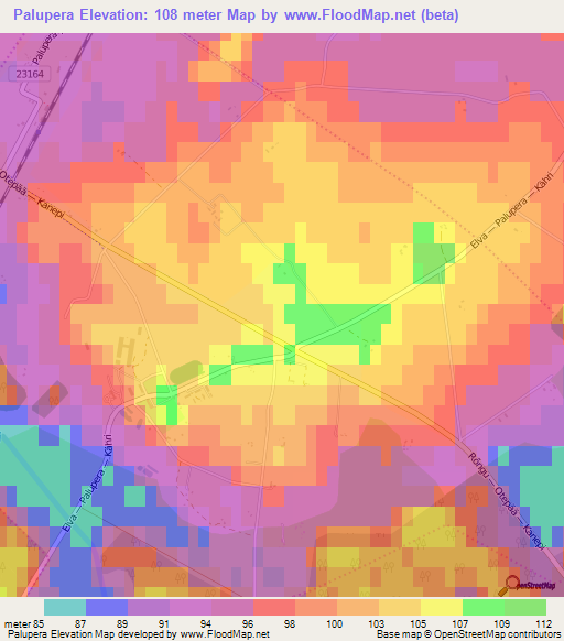 Palupera,Estonia Elevation Map