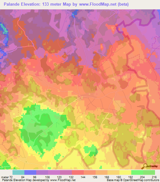 Palande,Estonia Elevation Map
