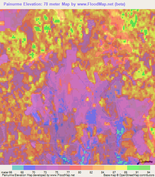 Painurme,Estonia Elevation Map