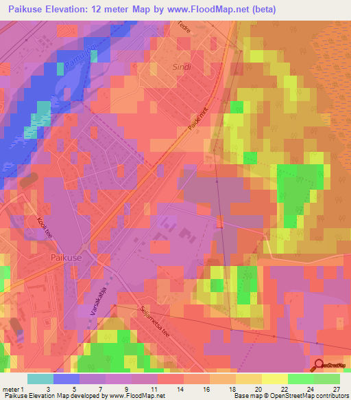 Paikuse,Estonia Elevation Map