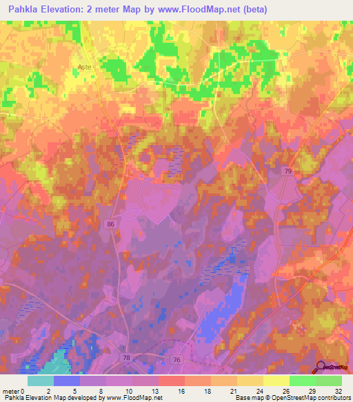 Pahkla,Estonia Elevation Map
