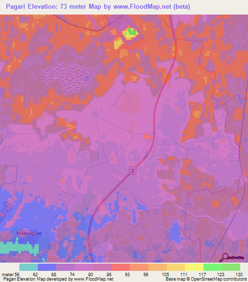 Pagari,Estonia Elevation Map