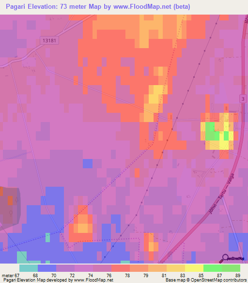 Pagari,Estonia Elevation Map