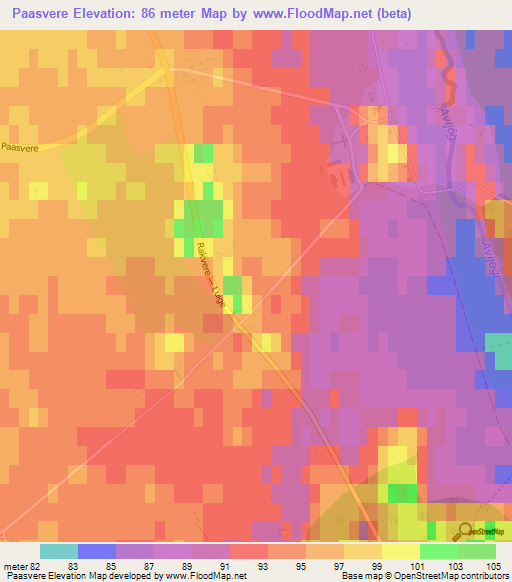 Paasvere,Estonia Elevation Map
