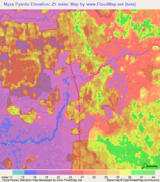 Myza Pyardu,Estonia Elevation Map