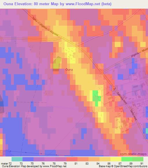 Ouna,Estonia Elevation Map