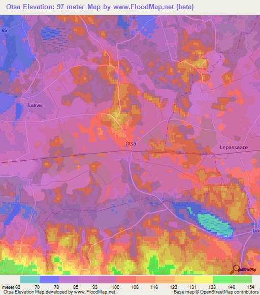 Otsa,Estonia Elevation Map