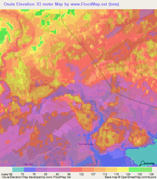 Osula,Estonia Elevation Map