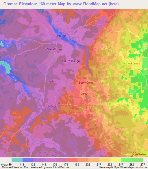 Orumae,Estonia Elevation Map