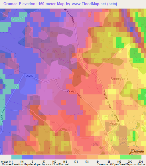 Orumae,Estonia Elevation Map