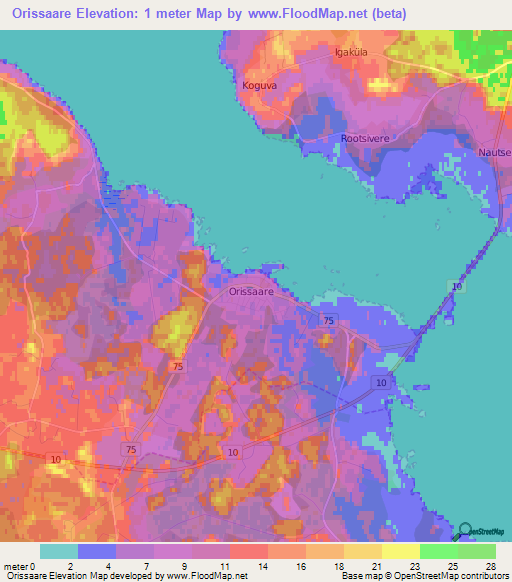 Orissaare,Estonia Elevation Map