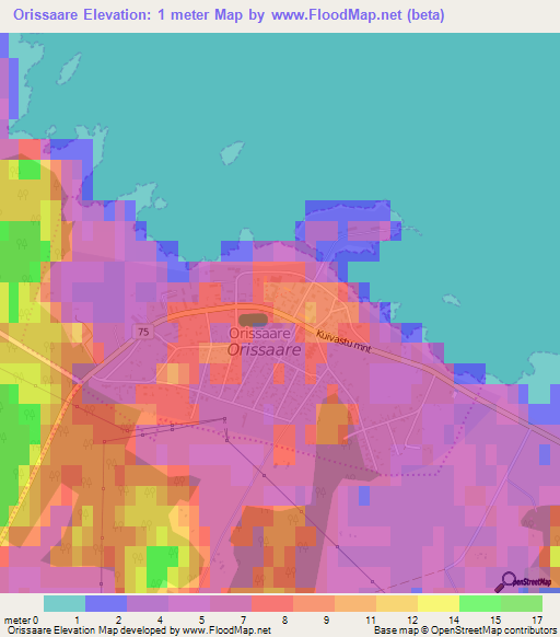 Orissaare,Estonia Elevation Map