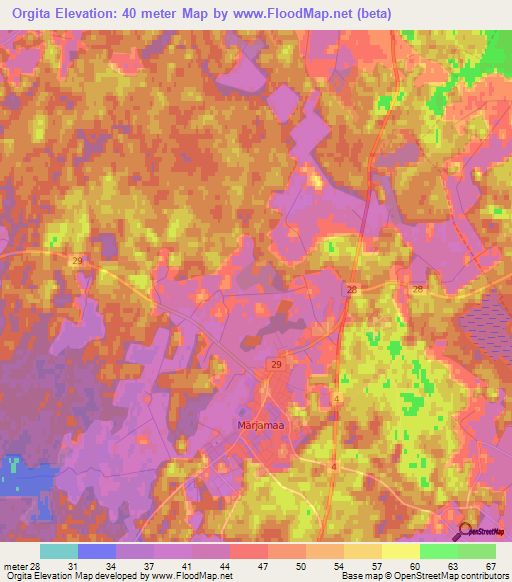 Orgita,Estonia Elevation Map