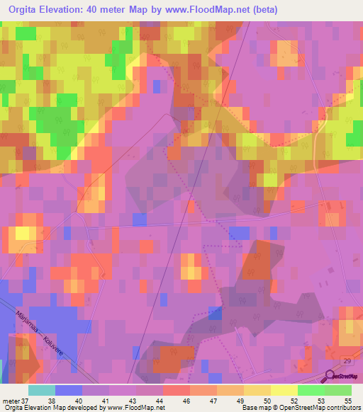 Orgita,Estonia Elevation Map