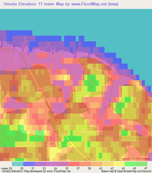 Omedu,Estonia Elevation Map