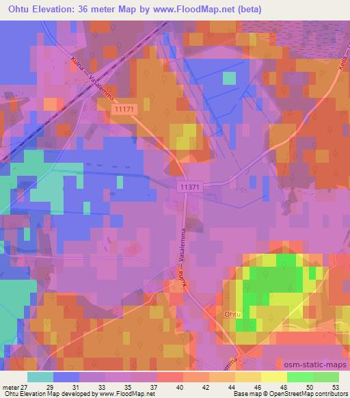 Ohtu,Estonia Elevation Map