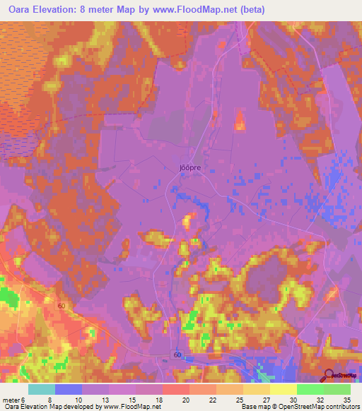 Oara,Estonia Elevation Map