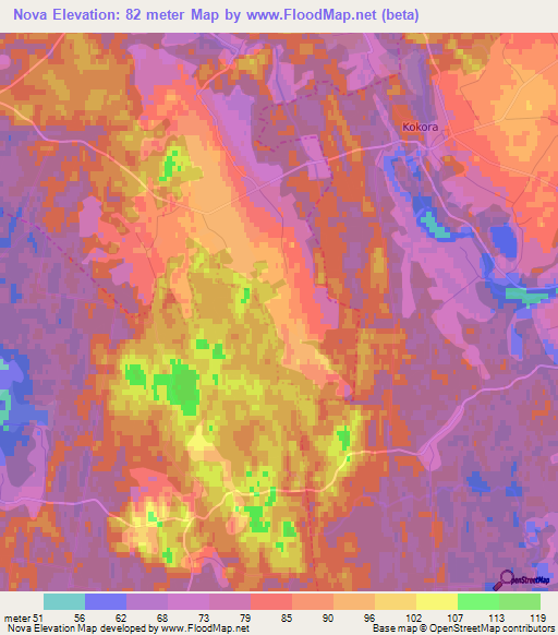 Nova,Estonia Elevation Map