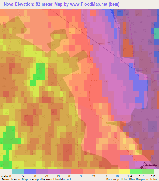 Nova,Estonia Elevation Map