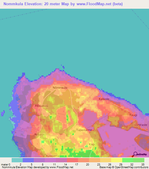 Nommkula,Estonia Elevation Map
