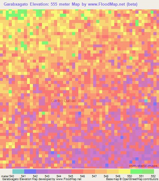 Garabxagato,Somalia Elevation Map