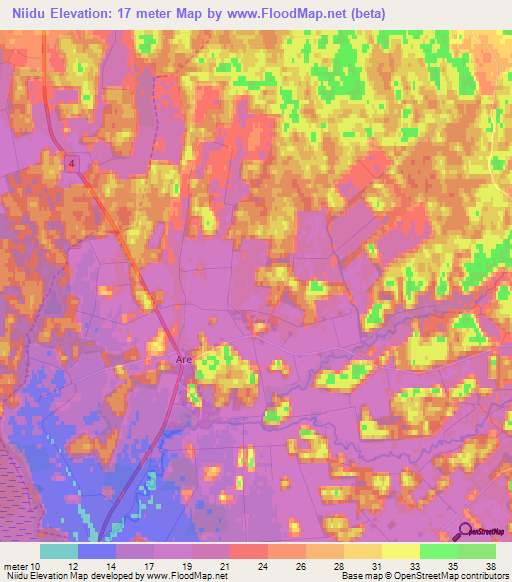 Niidu,Estonia Elevation Map