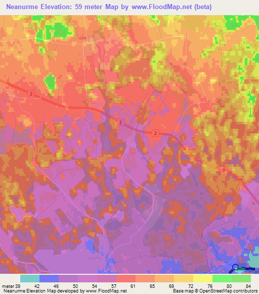 Neanurme,Estonia Elevation Map