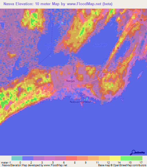 Nasva,Estonia Elevation Map