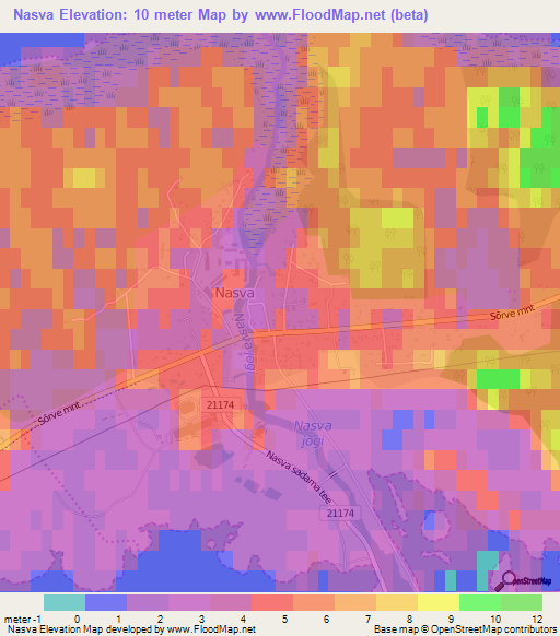 Nasva,Estonia Elevation Map