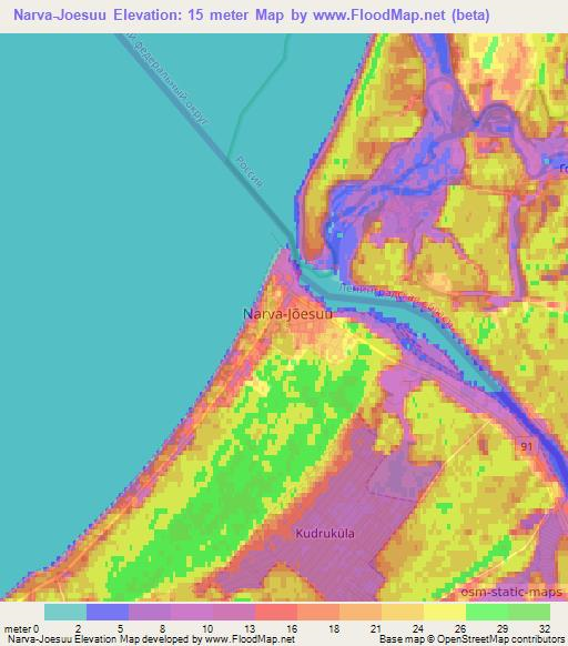 Narva-Joesuu,Estonia Elevation Map