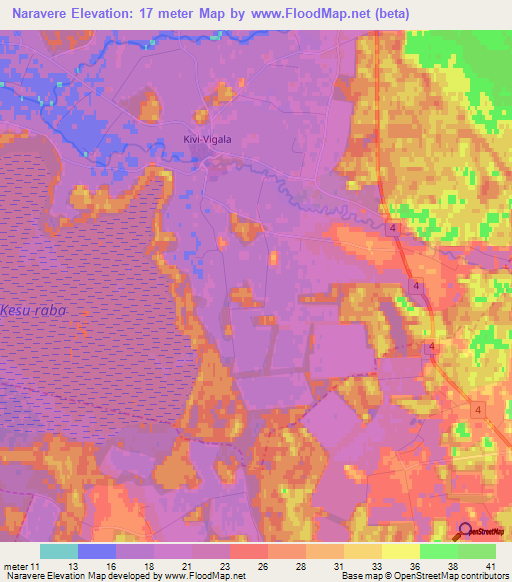 Naravere,Estonia Elevation Map