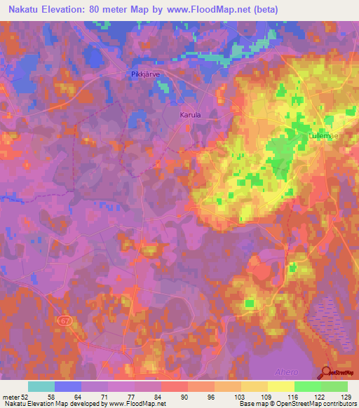 Nakatu,Estonia Elevation Map