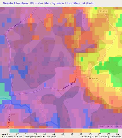 Nakatu,Estonia Elevation Map