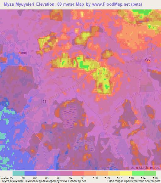Myza Myuysleri,Estonia Elevation Map
