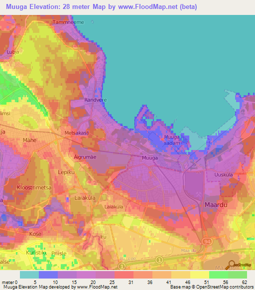 Muuga,Estonia Elevation Map