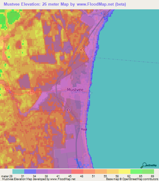 Mustvee,Estonia Elevation Map