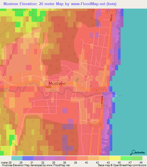 Mustvee,Estonia Elevation Map