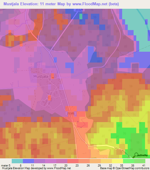 Mustjala,Estonia Elevation Map
