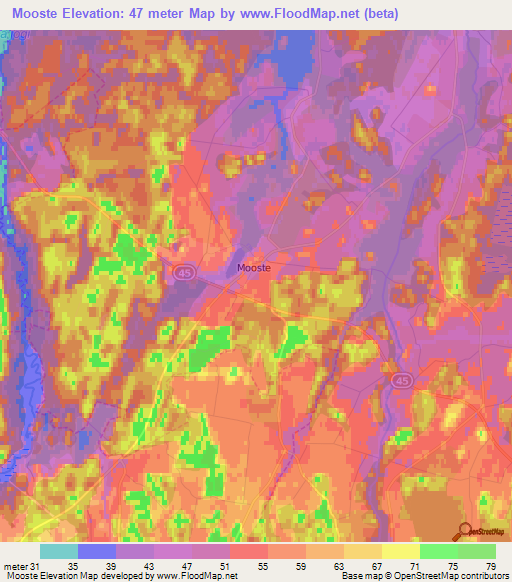 Mooste,Estonia Elevation Map