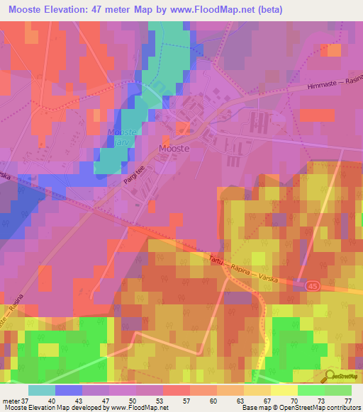 Mooste,Estonia Elevation Map