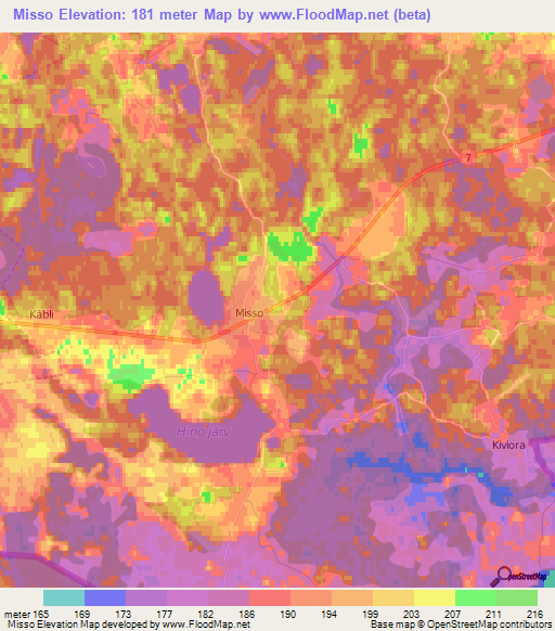 Misso,Estonia Elevation Map