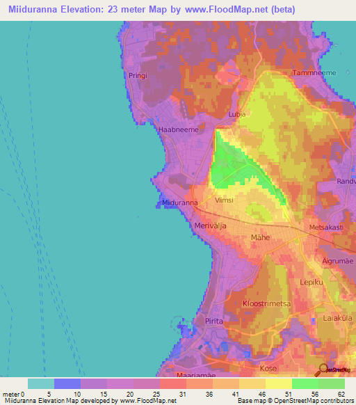 Miiduranna,Estonia Elevation Map