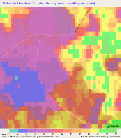 Metskula,Estonia Elevation Map