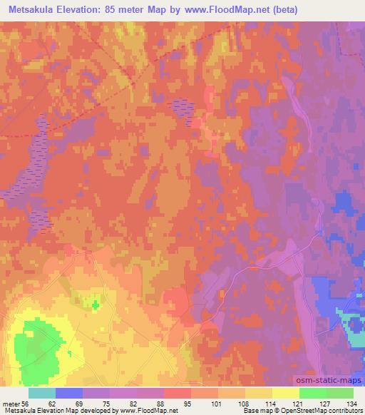 Metsakula,Estonia Elevation Map