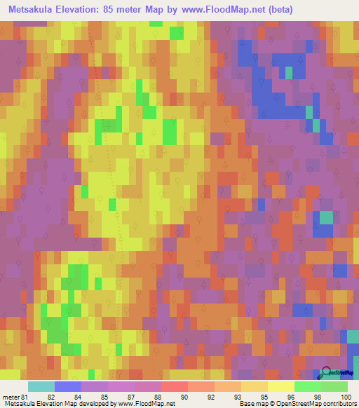 Metsakula,Estonia Elevation Map